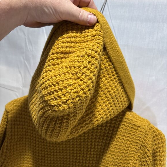 Divine Heart Yellow Variegated Knit Hoodie Sweater Women's XL Sherpa Lined - Picture 6 of 16